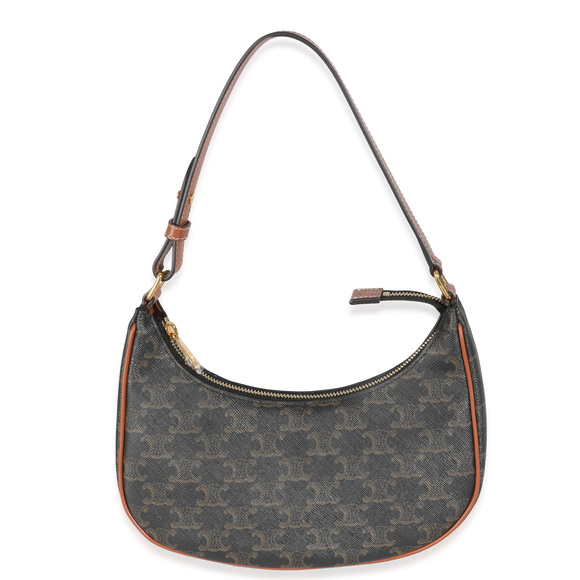 Celine Tan Triomphe Canvas Calfskin Medium Ava Shoulder Bag - Picture 1 of 8